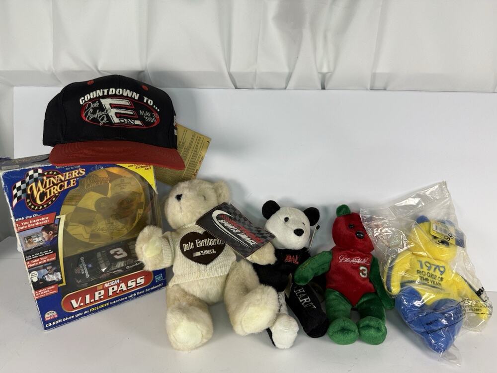VTG Dale Earnhardt NASCAR Collectibles Lot [Hat Bears VIP Winners Circle]